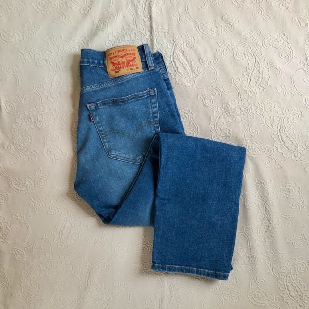 Levi’s Mens 505 Straight Leg Blue Jeans